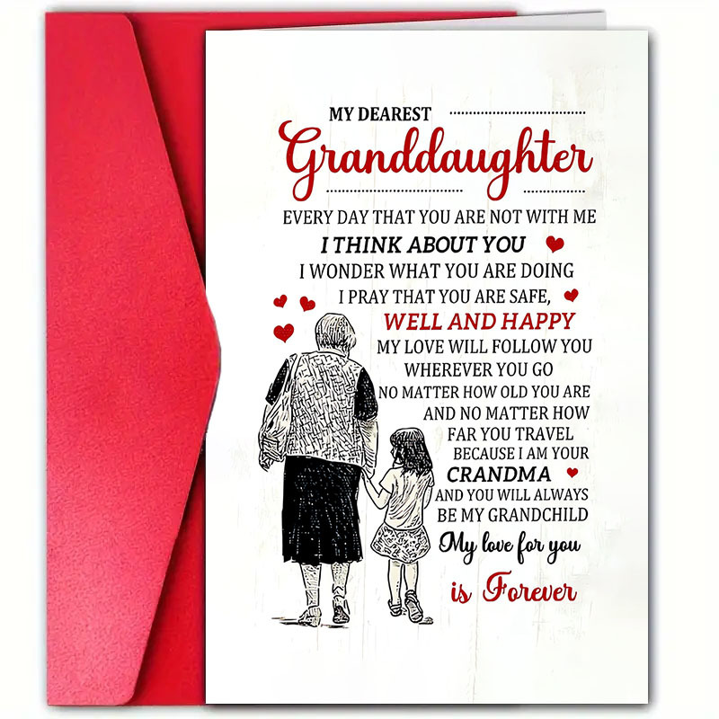 

1pc Greeting For Granddaughter, , 'my Is ', , For Granddaughter On