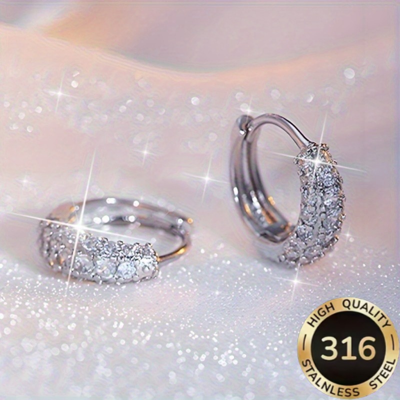TEMU 1 Pair Of High-quality Steel Hypoallergenic Luxury Temperament Water Drop-shaped Curved Women's Earrings Ear Hoops Suitable For Daily Holiday