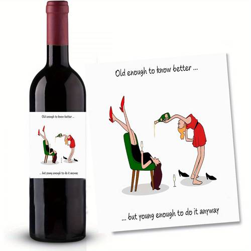 set of 2 humorous wine bottle labels friends mothers and parties cheeky birthday stickers make a gift for your pals enjoy your drinks