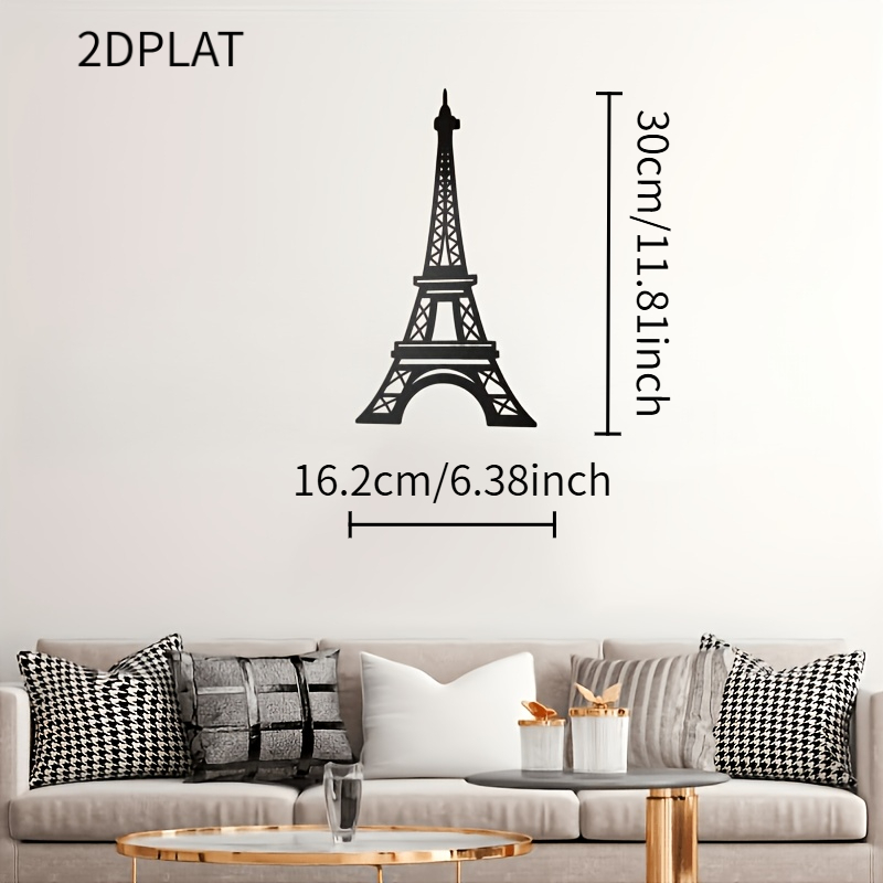 TEMU 2d Flat. 1pc Eiffel Tower Acrylic Material Wall Decor - Paris Cityscape Wall Decoration - Room Ornament, Home Decor, Scene Decoration, Themed