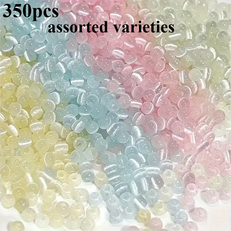 E-shop 350 Stück Katzenaugen Glasperlen, 4 mm Blau, Rosa, Gelb, Grün Gemischte Farbe Glasperlen, (Zufällige Farbe) Schmuckherstellung Zubehör, Geeignet