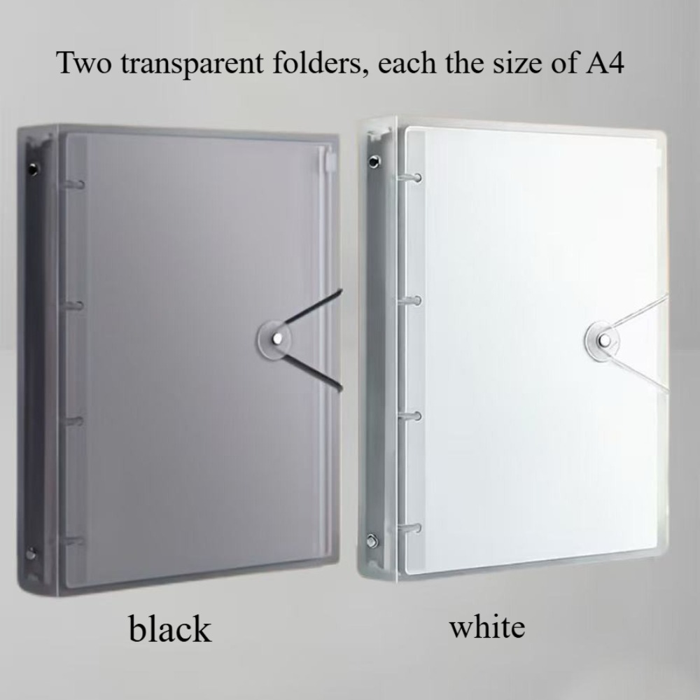TEMU 2 Pack Stylish Colored A4 Polypropylene File Folders With Rust-proof Metal Prong Clips And Side Fixing Strap, Multipurpose Document Organizers