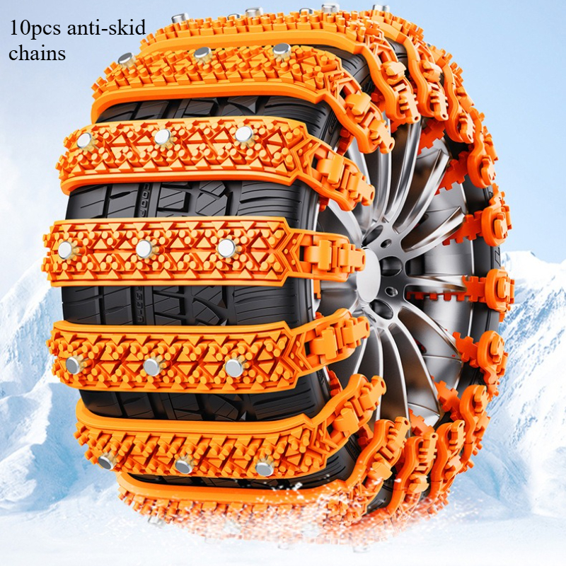 10pcs heavy duty all terrain winter tire chains with heavy   traction fit for suvs trucks     remove snow tire compatible with 4wd awd vehicles Product details 7