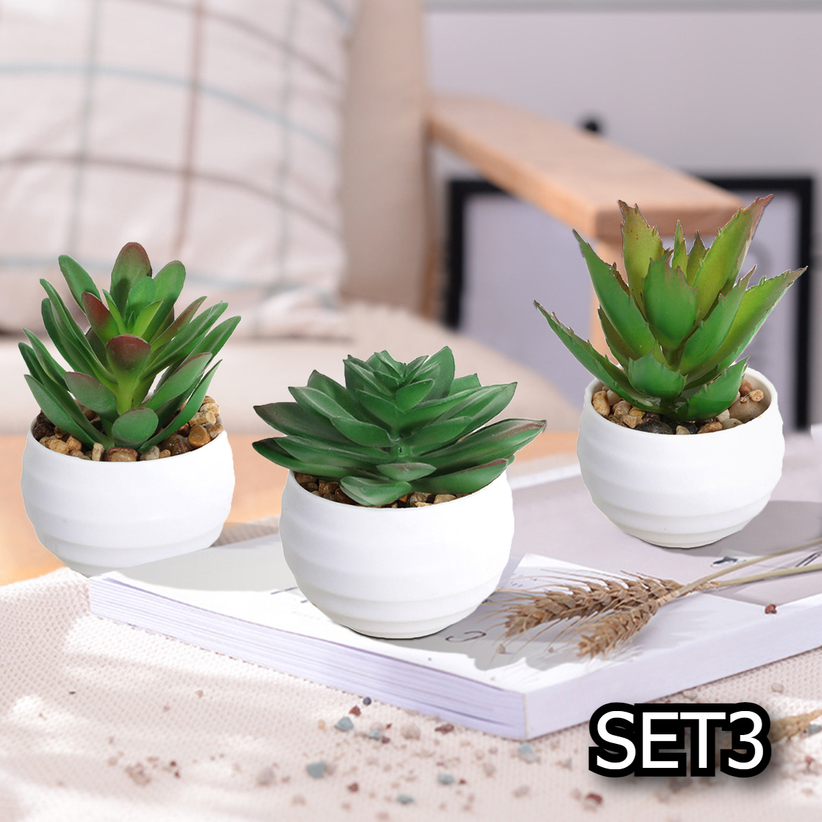 3pcs 6pcs artificial aloe small succulent potted plants - Temu