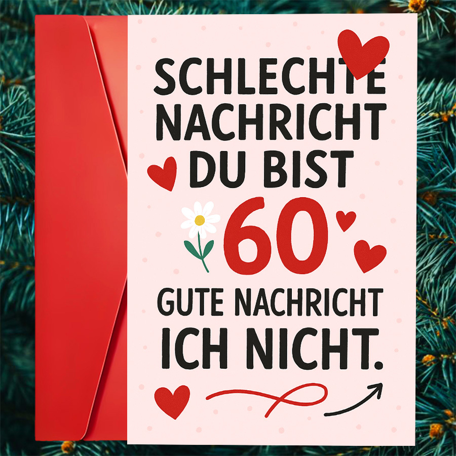 E-shop Eine humorvolle 60. Geburtstagskarte, geeignet für jeden, ideal für Freunde, Familie oder Kollegen, um diese wichtige Lebensphase mit einer