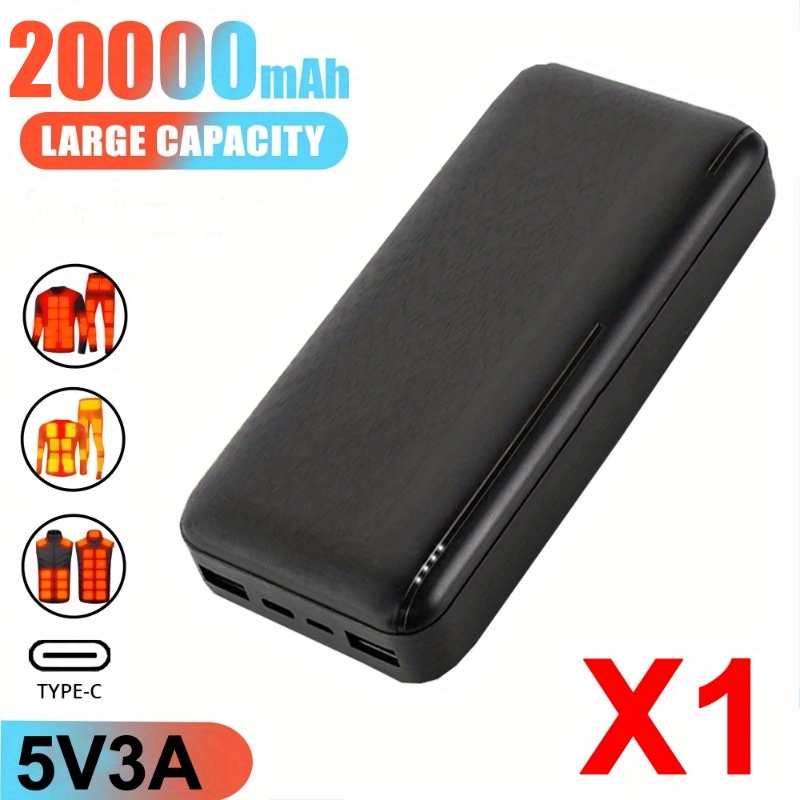 

20000mah Power Bank 5v 3a Portable Charger External Battery Pack For Heating Vest Jacket Scarf Gloves Electric Heating Equipment