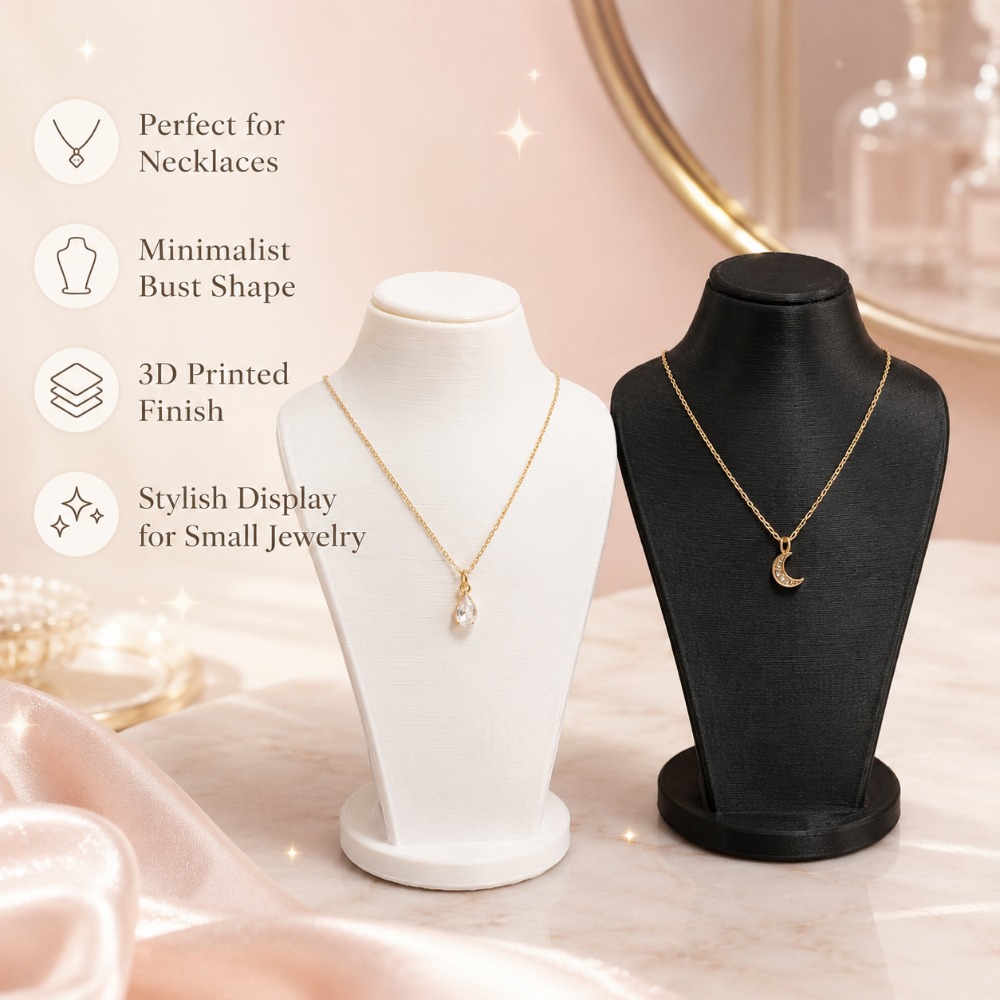 Minimalist Black and White Jewelry Bust Display Stand