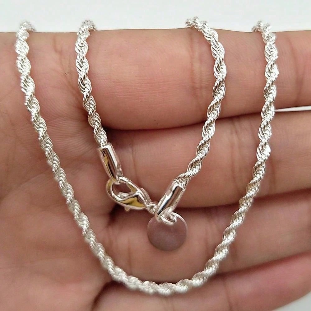 TEMU Fashionable 2mm Twisted Chain, Women's Necklace, Valentine's Day, Christmas Gift, In Lengths Of 16 In, 18 In, 20 In, 22 In, 24 In, 26 In, 28 In,