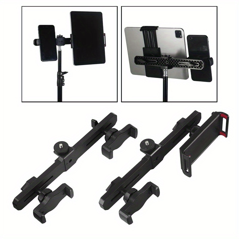 

Dual-clip Universal Phone/camera Holder, Abs Material, Adjustable , Multi-angle, For Live Streaming & Video Recording, With Tripod Accessory