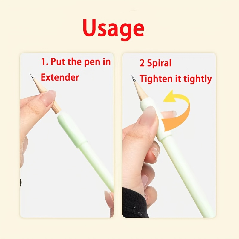a multi color pencil extender for artists suitable for writing drawing sketching more comfortable compatible with round   hexagon shaped pencils suitable  14 and above multiple colors details 4