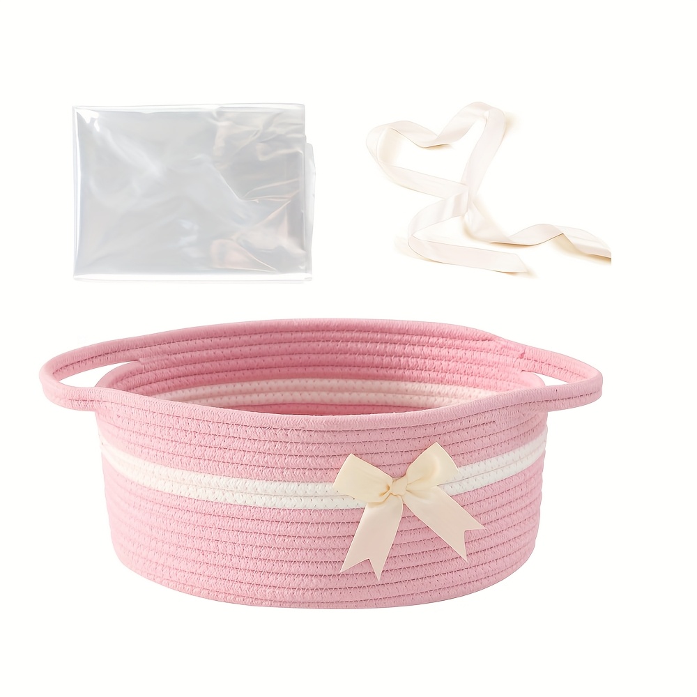 TEMU Cute Baskets For Gifts With Handles For Nursery Living Room Shelves Baskets For Gifts Empty Large Basket For Gifts Gift Baskets For Christmas