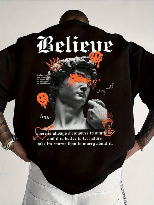 imagen del artículo camiseta de hombre con cuello , estampado de david y