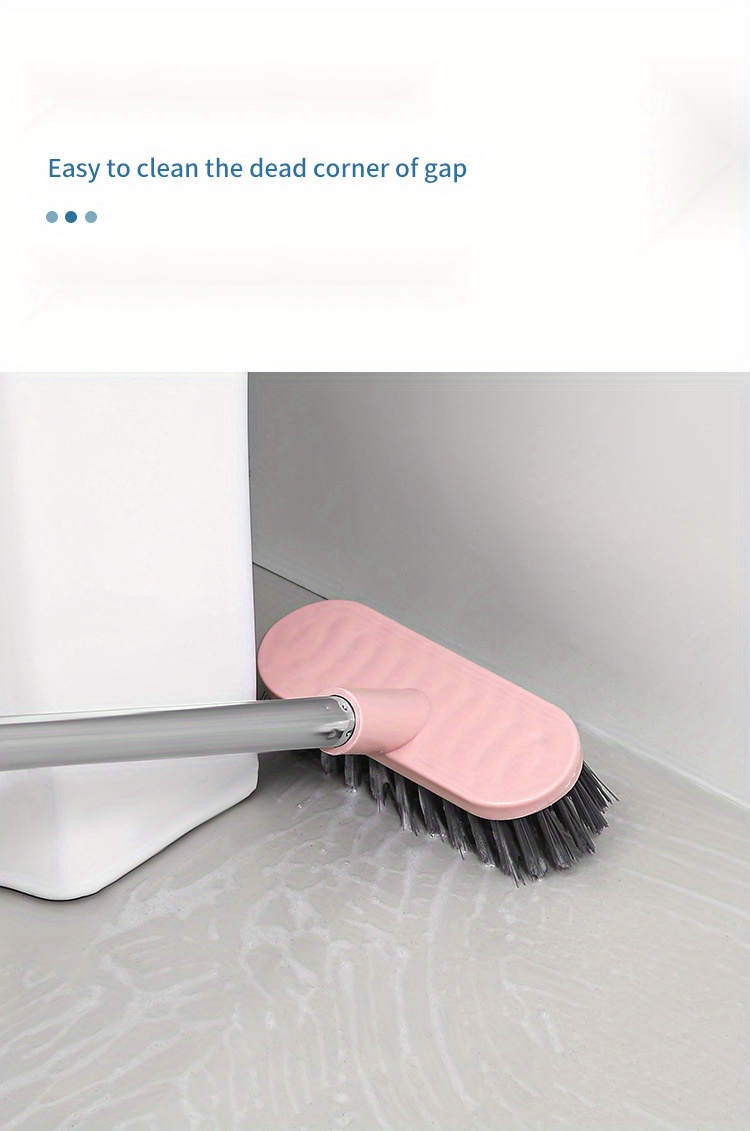 1pc floor scrub brush with long handle hard bristles plastic material ideal for bathroom and carpet cleaning details 4