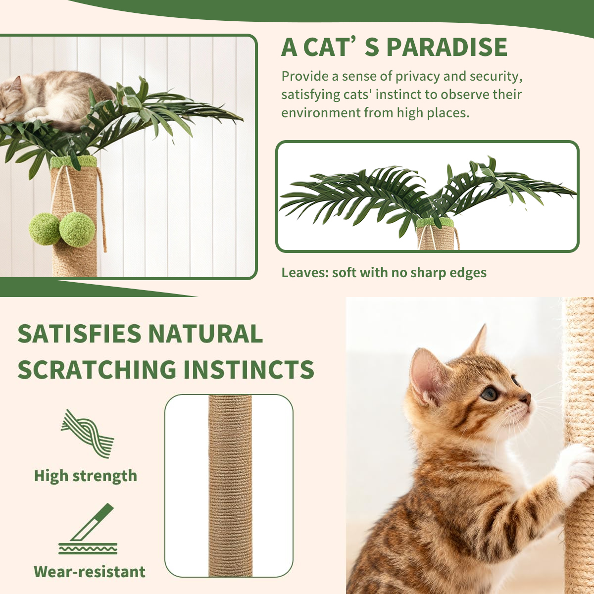 palm tree sisal cat scratching post tall stable model indoor - Temu
