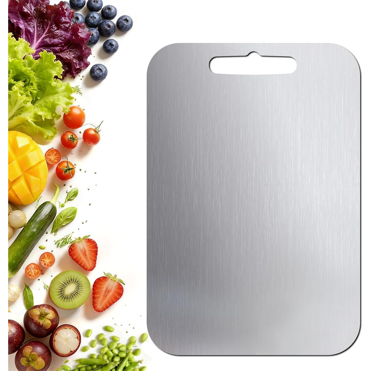 TEMU Titanium Cutting Board For Kitchen, Titanium Cutting Board, Double-sided Metal Chopping Board, Dishwasher Grade Cutting Board