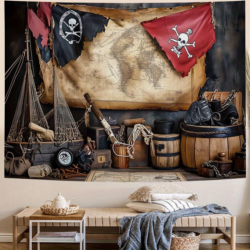 AOFOTO Fotohintergrund Piraten-Thema 3x2,4m - Für Geburtstage, Fotoshootings & Partys