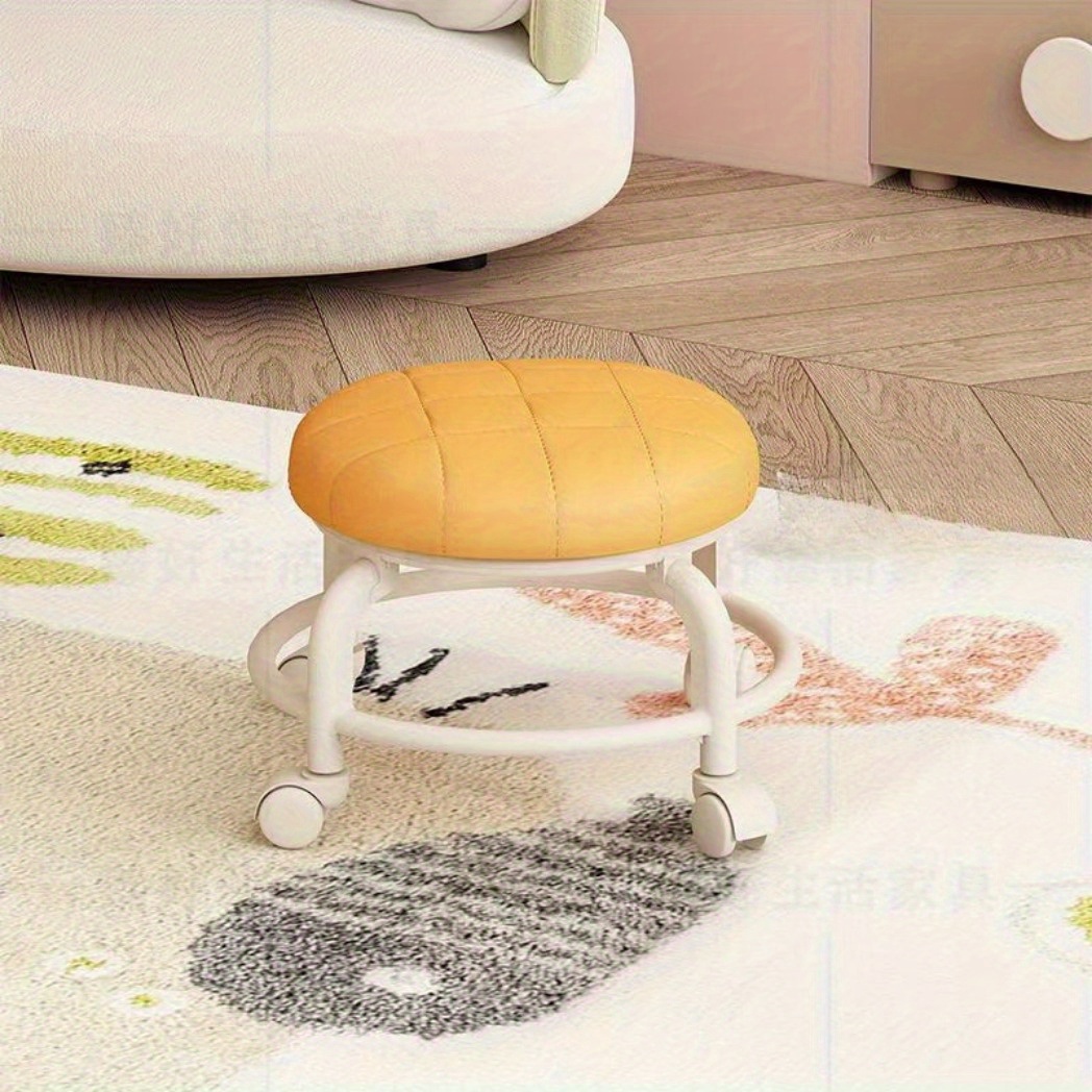 1pc small stools with wheels low stools round stools household mobile swivel stools shoe stools multifunctional beauty sewing   repair and shoe changing stools with a   weight not exceeding 70   Product details 6