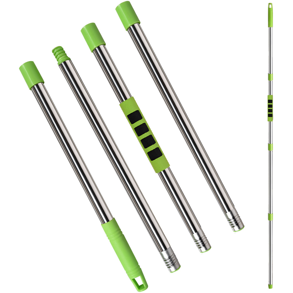 TEMU Mango de repuesto universal para mopa con tornillo - Varilla de mopa ajustable de acero inoxidable de 4 secciones de 30' ' para de mopa O-, para