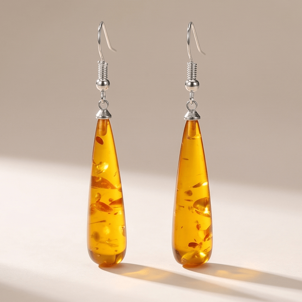 TEMU 1 Pair Bulvegemet Bohemian Amber Floral Drop Earrings For Women - Suitable For Daily Wear, Christmas Gifts, Mother' Day, Graduation, Wedding &