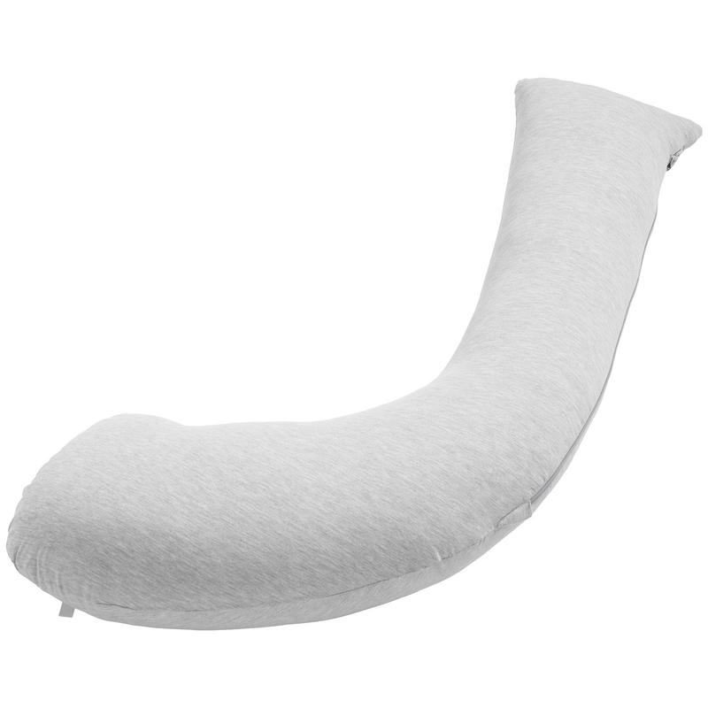 Image of L-shaped Pregnancy Nursing Pillow Suitable For Pregnant Women & - Full-body Support For Head, Neck, Belly & Legs - Washable Jersey Cover, Light Grey - Bedside Use For Side Sleepers & Nursing Moms