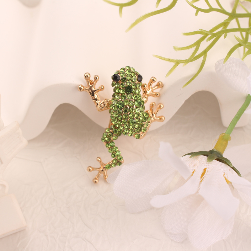 

[1pc Frog Brooch Pin] 1pc Vintage Style Alloy Frog Brooch Pin, With Accents, Versatile Fashion Accessory For And Gift-, For Women