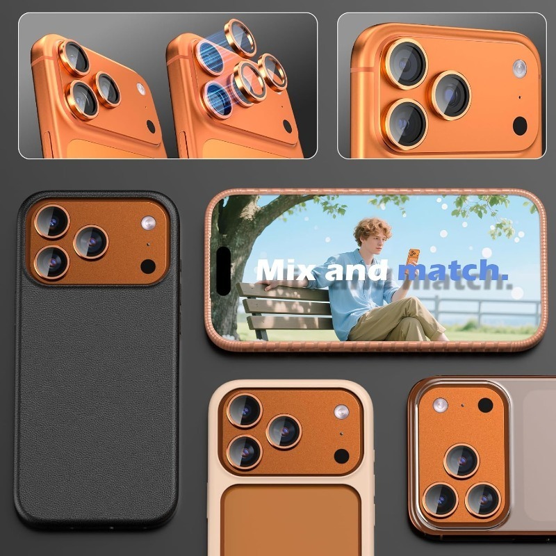 අයිෆෝන් 17 ප්රෝ/අයිෆෝන් 17 ප්රෝ මැක්ස් සඳහා 6pcs කැමරා ලෙන්ස් ආරක්ෂක, HD ටෙම්පර්ඩ් ග්ලාස් කවරය සමඟ ලෝහ ලෙන්ස් ස්ක්රීන් ආරක්ෂක මුද්ද, ඔරෙන්ජ්, දුරකථන කැමරා ආරක්ෂාව, ෆැෂන් දුරකථන අමතර, කල්පැවැත්ම් දුරකථන අමතර, දුරකථන ස්ක්රීන් ආරක්ෂක, නවීන දුරකථන අමතර, උසස් තත්ත්වයේ ග්ලාස්, දුරකථන ස්ක්රීන් ආරක්ෂක