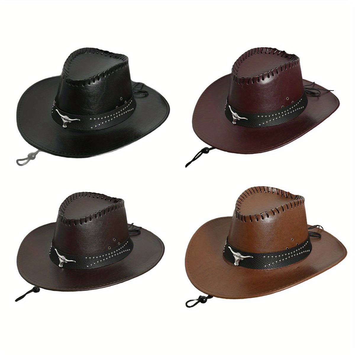 4452 Women\'s Cowboy Hat- Suede W/chinstrap western cowgirl hat adjustable chin strap genuine suede wide  main image 3