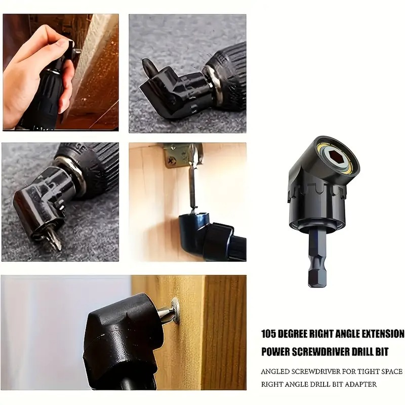 E-shop rechtwinkliger Bohreraufsatz mit 360° drehbarem Innensechskant-Adapter & 90° abgeschrägter Spitze – langlebige Konstruktion, geeignet für