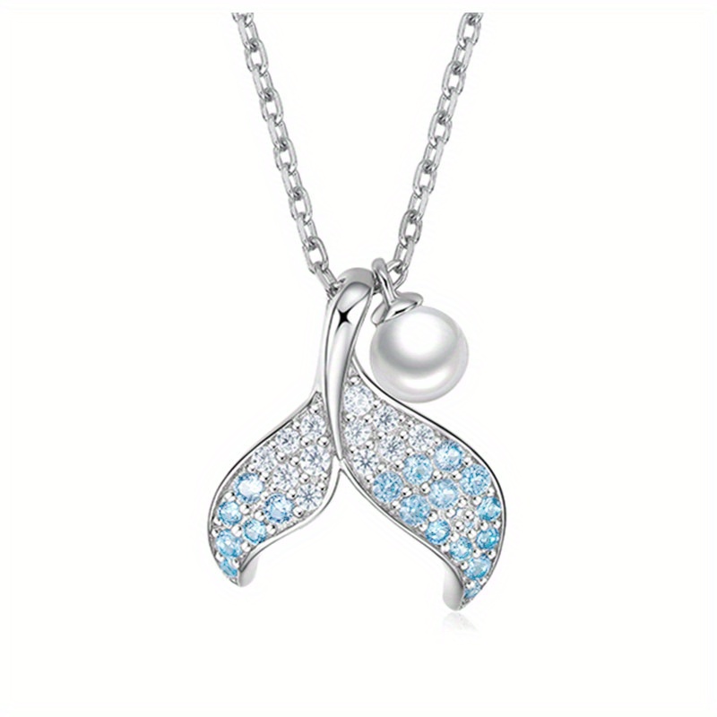 TEMU Un elegante collar con colgante para mujer, con una de diseñada creativamente, con circonita sintética e de perlas, para vacaciones, fiestas y