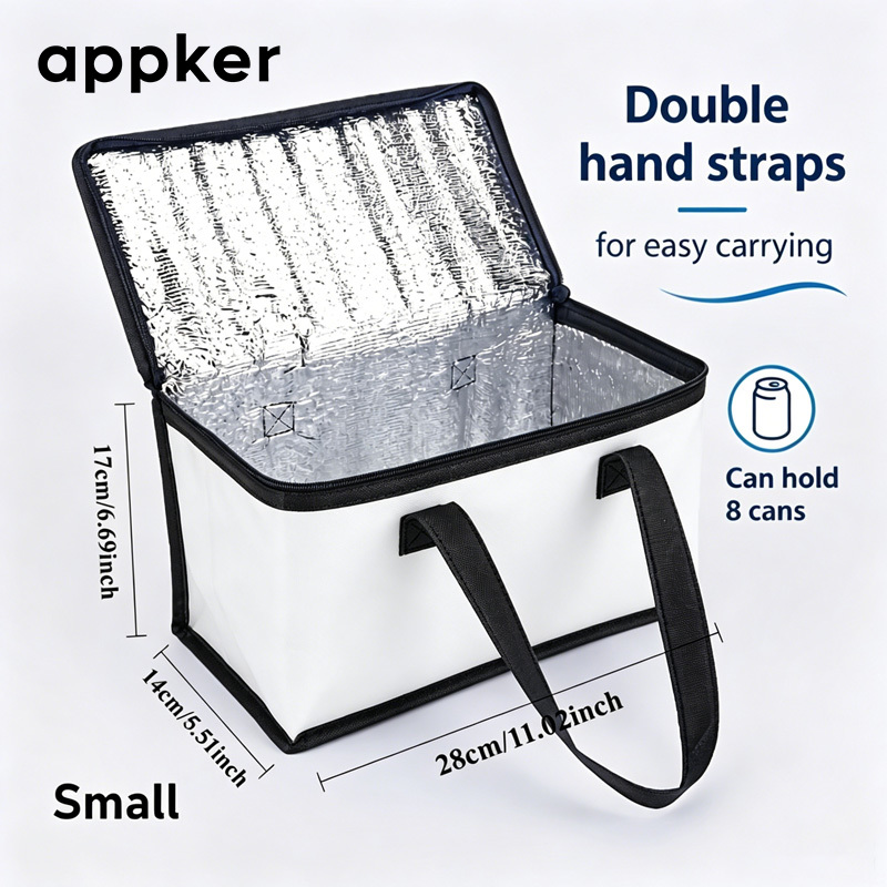 Small Insulated Cooler Bag for Lunch & Drinks, Portable