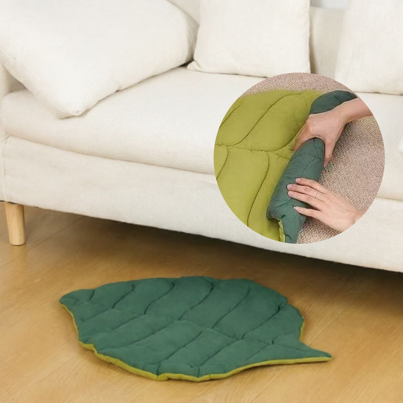 TEMU KEMORELA Tapis Reversible de Feuille pour Chat - Tapis de Couchage Doux et Moelleux pour Animaux de Compagnie, Toutes Saisons - Lavable en