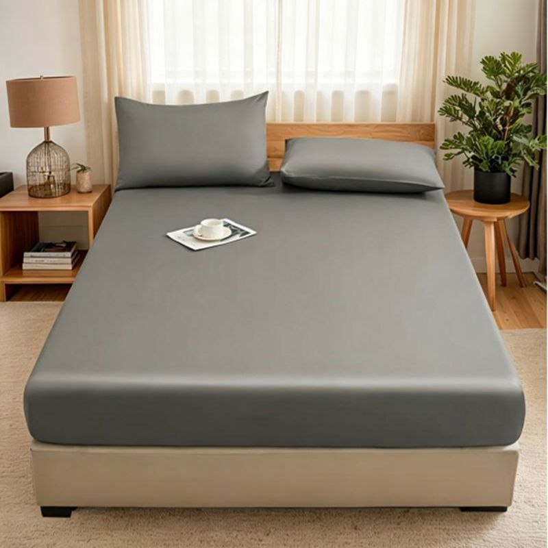 Soft Microfiber Fitted Sheet - Deep Pocket Non-slip , Machine Washable , Solid Color , Breathable & Comfortable For Most Mattress Sizes