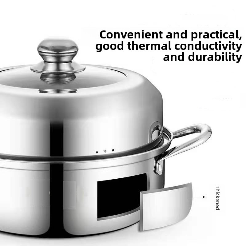 1pc   stainless steel 3 tier steamer pot   conduction multi stove compatible     details 2