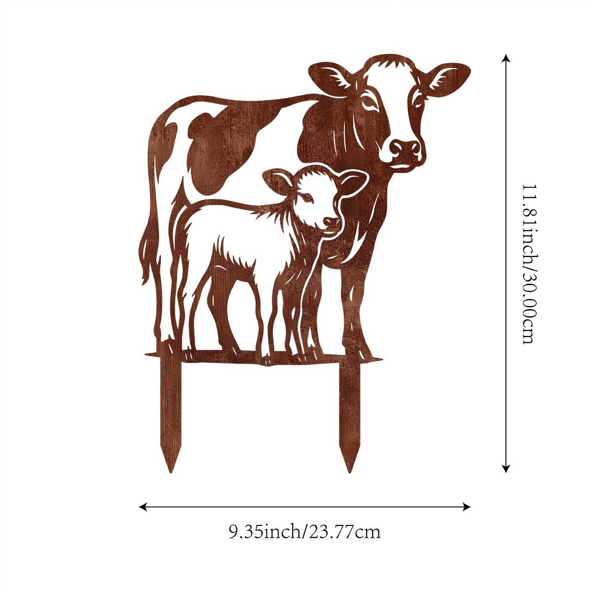 Image of 【2d Flat】 [2d Flat] 1pc Rust Metal Garden Decorative , Outdoor Yard Lawn Garden Stake, In Gardens, Lawns, Yards, , And Entrances - Garden Stake Party Decor, Outdoor Ornament, Inches