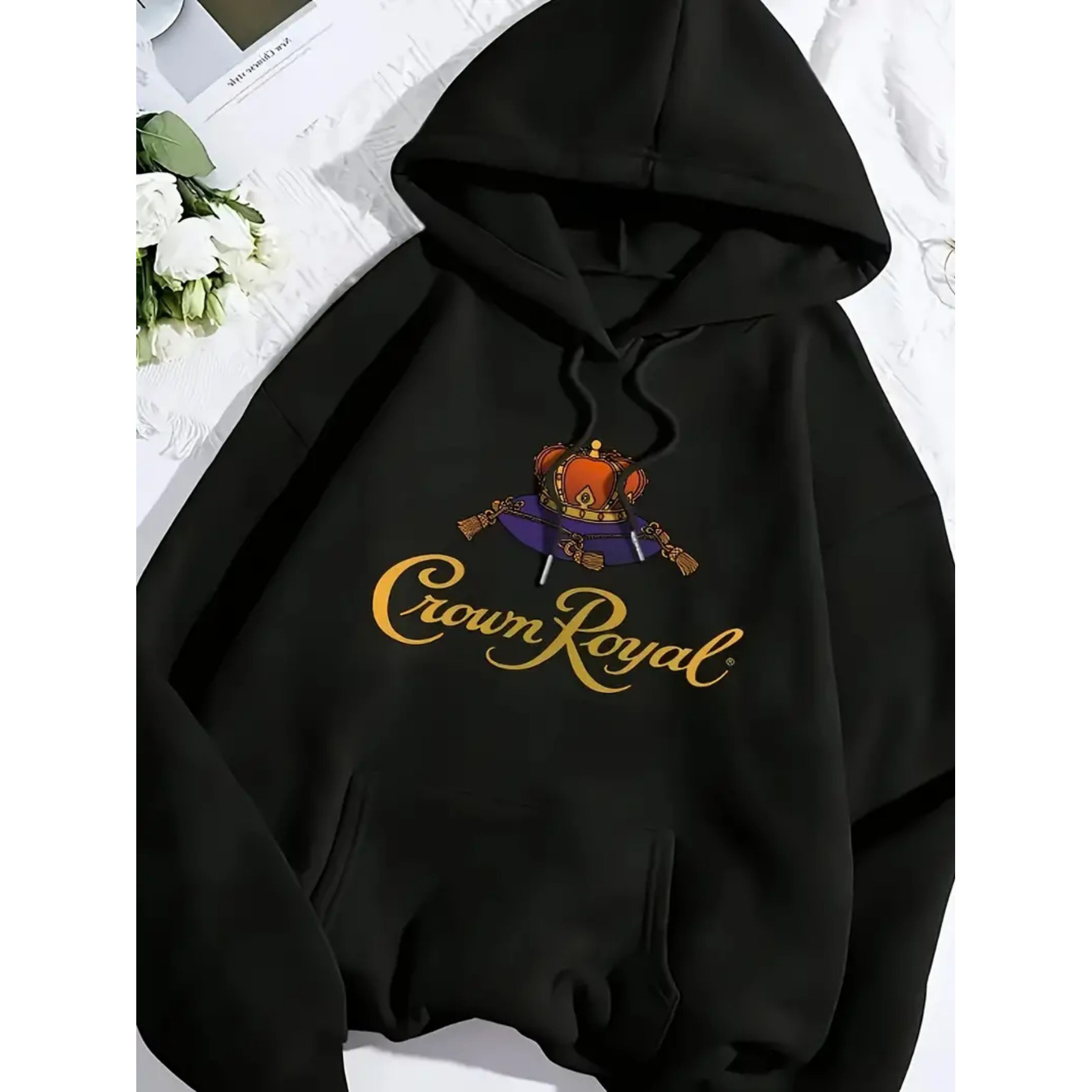 

Crown Hoodie - & Breathable, Casual Pullover With Kangaroo Pocket, Fall/winter & Gifts