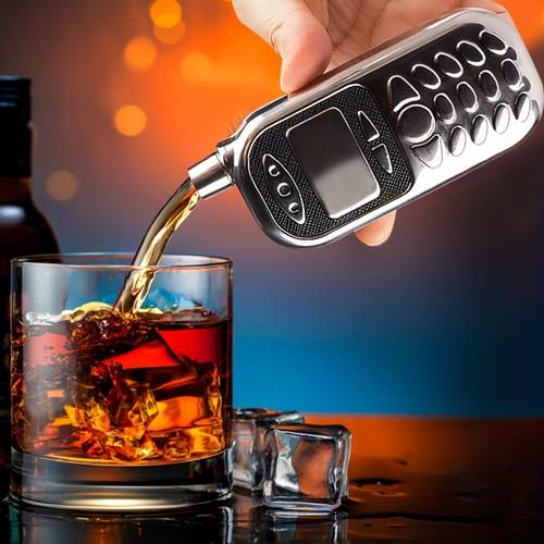 a phone shaped a whiskey liquor bottle portable creative barware stainless steel 2 5 ounce hip