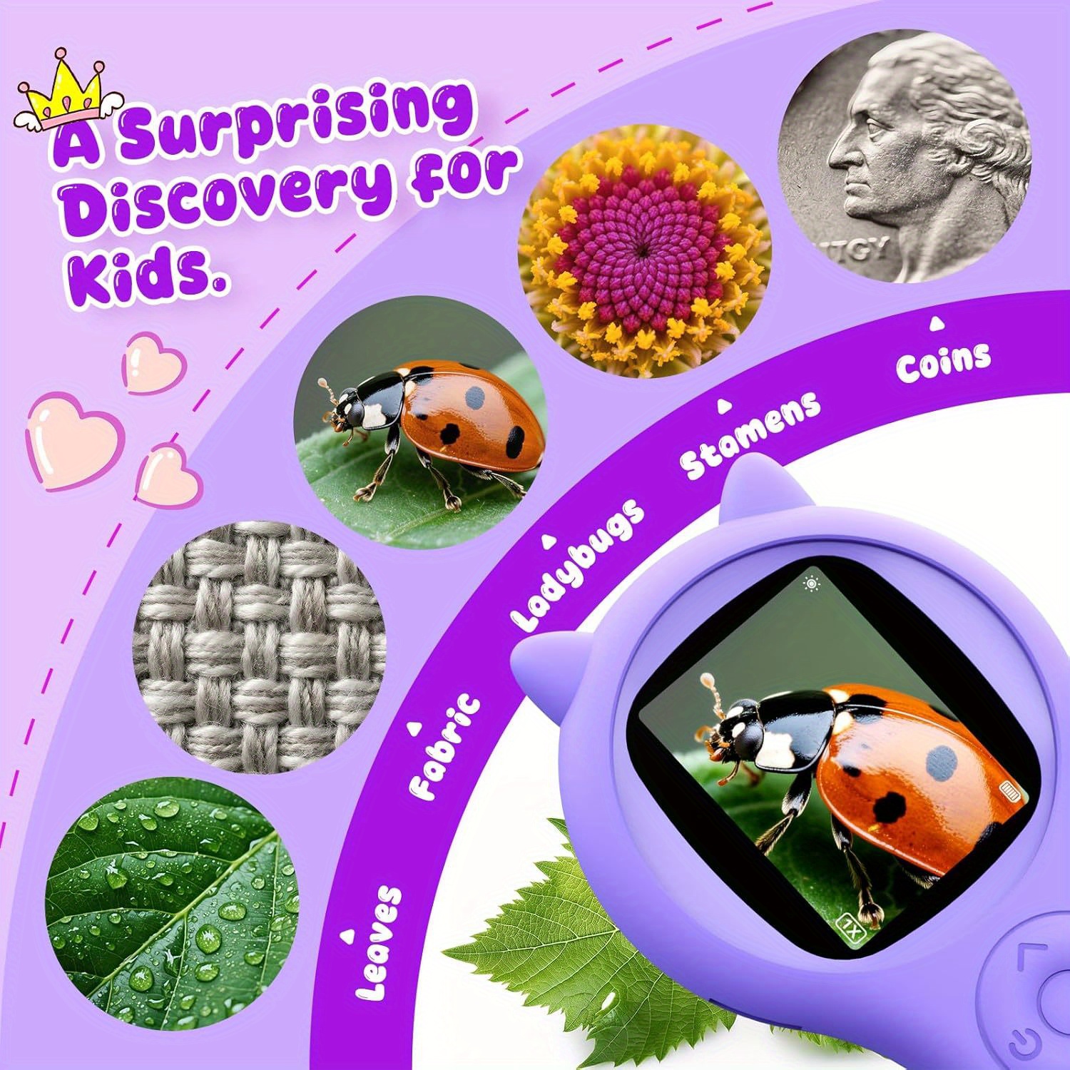 item picture   usb microscope mini pocket handheld 500  suitable for childrens stem education science kit toys as back to   and christmas birthday gifts