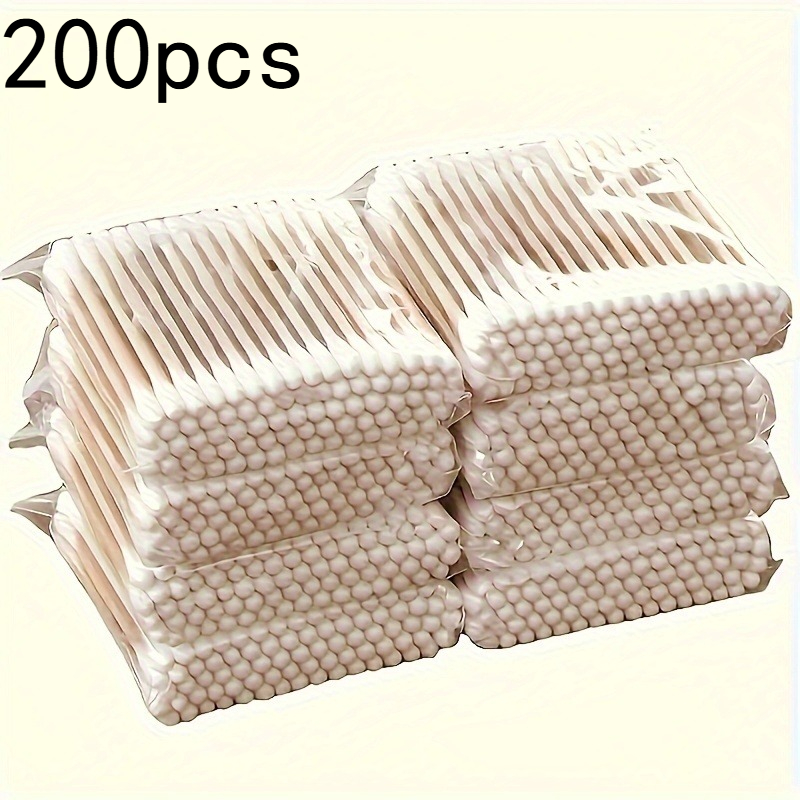 Image of 200pcs Double-ended Swabs, Paraben-free, Suitable For Gentle Ear Cleaning And Makeup Use, Earwax Removal, Tampons, , Paraben-free Swabs, Durable Swabs, Swabs, Beauty Enthusiasts, Skin