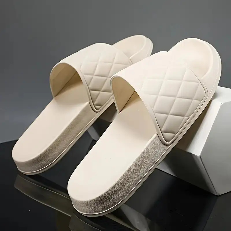 mens lightweight eva slip on slippers arch support anti slip sole cushion   slip on sandals for indoor outdoor beach   slip on closure large size   ideal for mens everyday formal use indoor footwear diamondpattern design durable pvc sole Product details 1