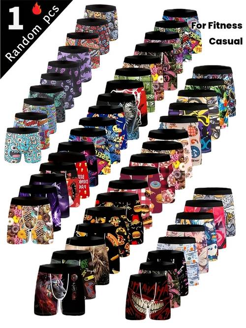 18pcs mens flat underwear game players and daily wear graffiti pattern quick drying sports underwear send 1 set fun gift for game enthusiasts and graphic design patterns single piece