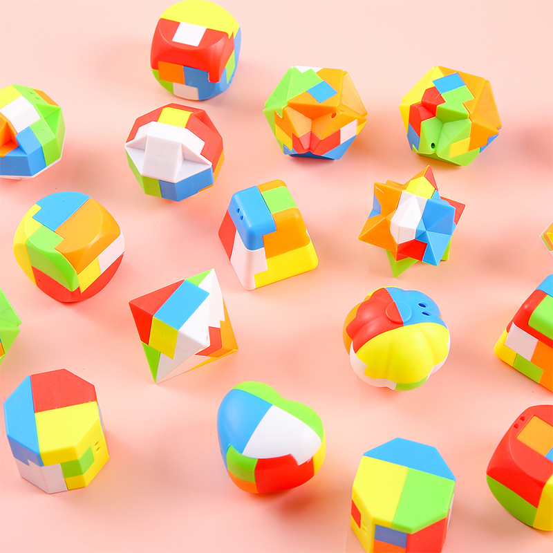 8pcs Colorful Luban Lock Puzzle 3D Interlocking Brain Teaser