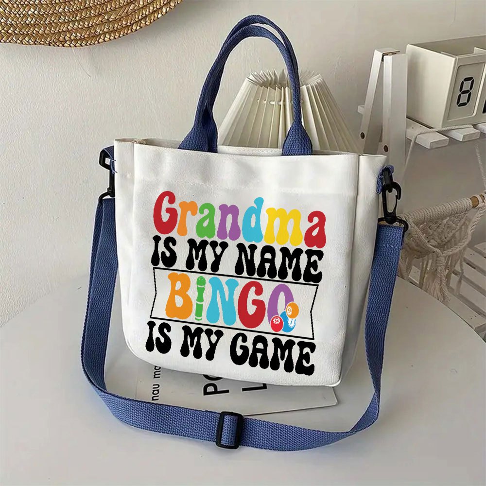 

1pc Bingo Adjustable Canvas Material Bag Suitable For Daily Use, Detachable Strap, Fashionable And Soft Material, Easy To Travel