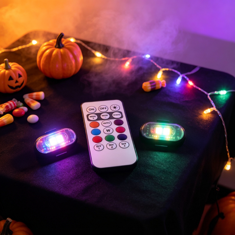Image of Ip65 Rgb Remote Control Rechargeable Mini Ambient Light, 8 Led Light Colors, 10 Lighting , 3-level Brightness Adjustment, Lighting, Home Decor Fiber