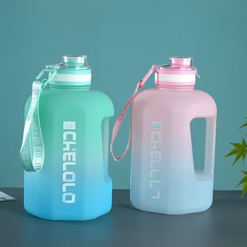 Large Capacity Water Bottle | Leakproof Sports Kettle for Gym & Outdoor | Insulated Summer Fitness Jug with Straw | Trendy Big Belly Cup for Men Women | Heat-Resistant Portable Hydration Bottle with Time Marker