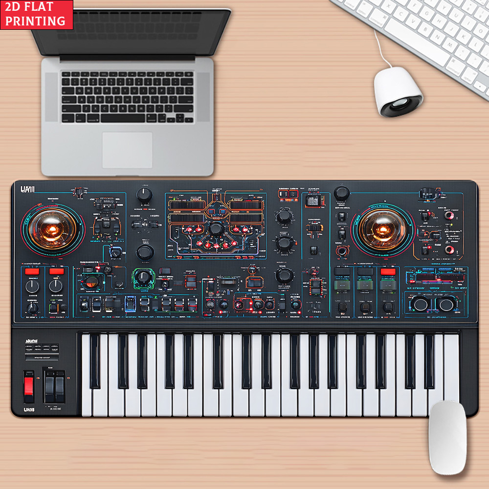 TEMU 1pc Music Keyboard 2d Flat For Desk, Gaming, Office Decor, Non-slip Rubber Base, Xxl Computer Mouse Pad, Multi Functional Mouse Pad For Office,