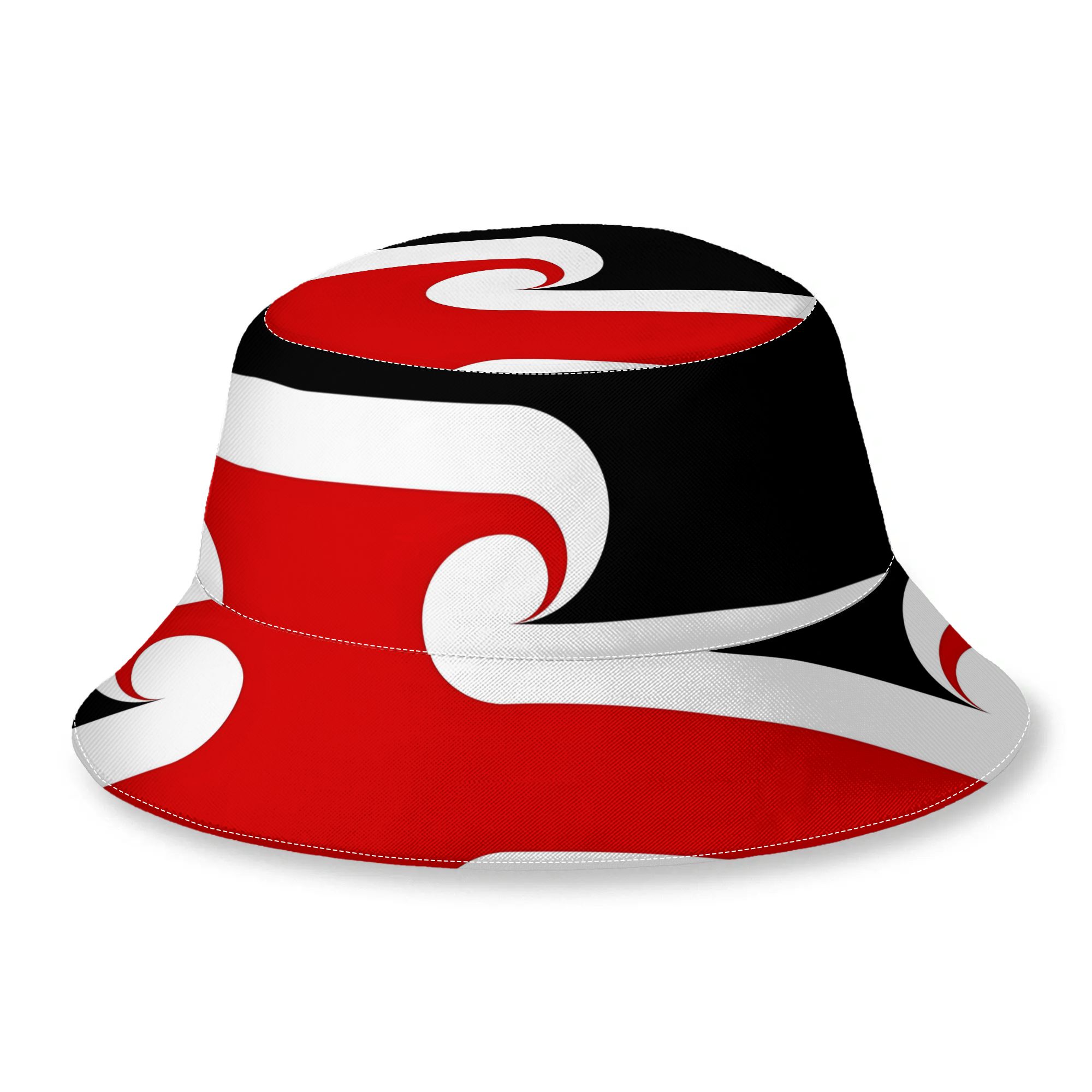 TEMU What Does A Maori Flag Look Like Creative Printed Buckethat Suitable For Beach Vacation, Daily Casual Wear, Outdoor Sports Unisex