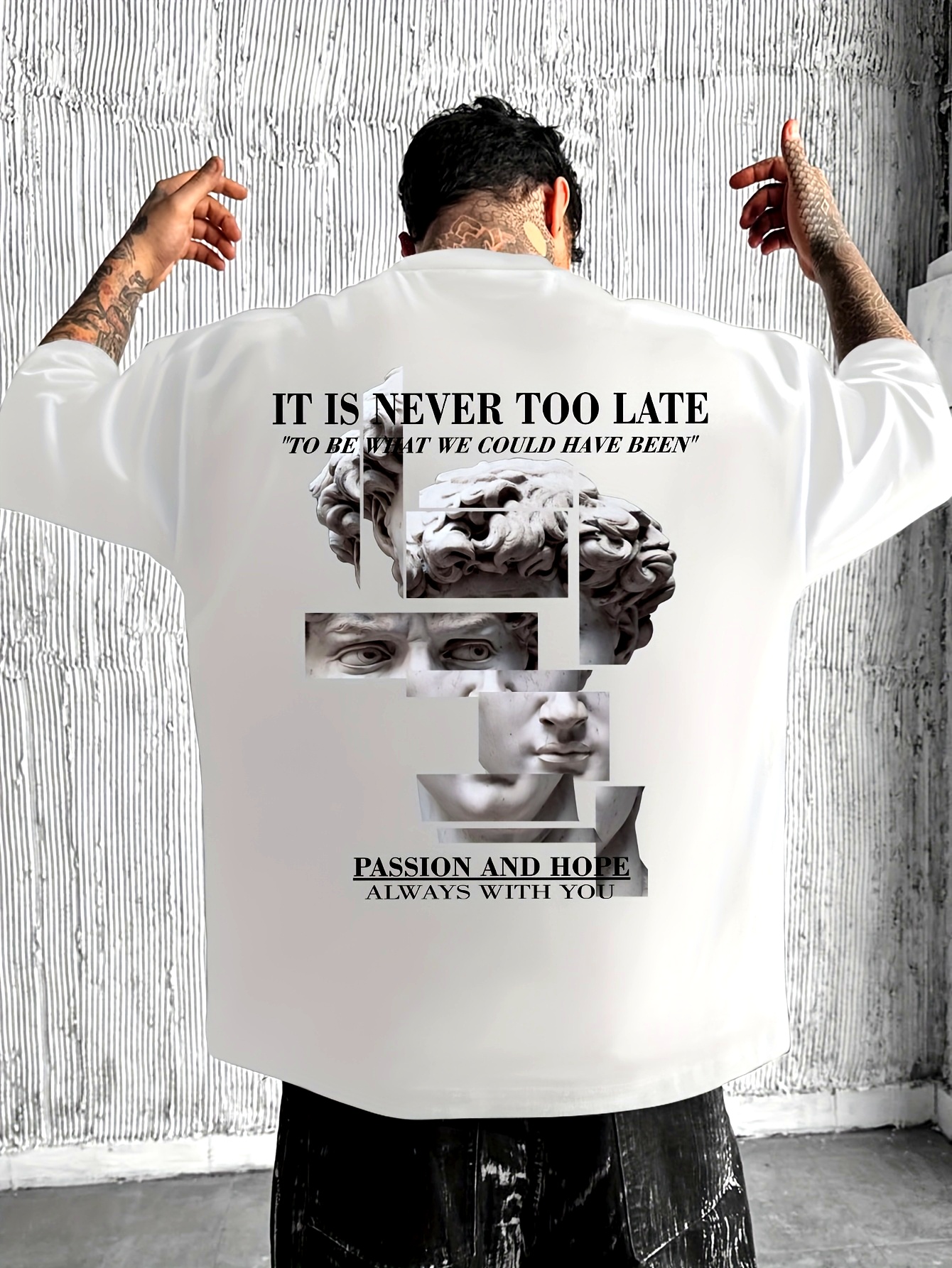 *'* Style Graphic T-Shirt- Crew Neck T-Shirt with Inspirational Quotes  Printed on the Back, Breathable Fabric, Suitable for Daily and Formal Wear-  Machine Washable
