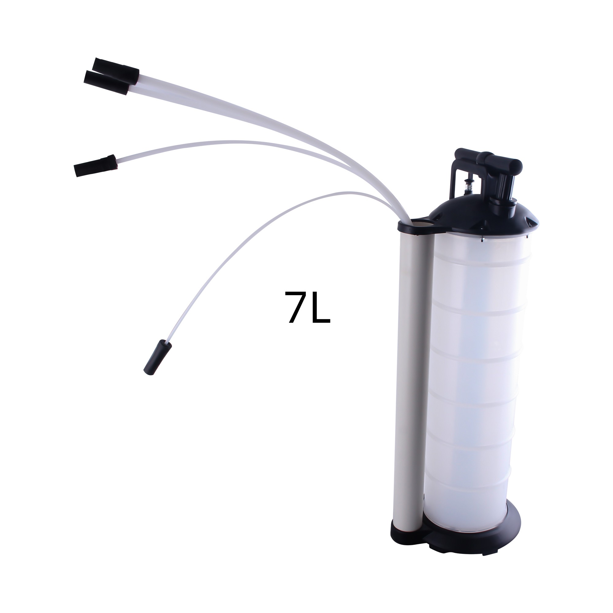 Single-piece 7l Hand Pump For Engine Oil& Fluids Transfer, Includes 4 Hoses, Manual Suction Pump For Automotive& Home Use