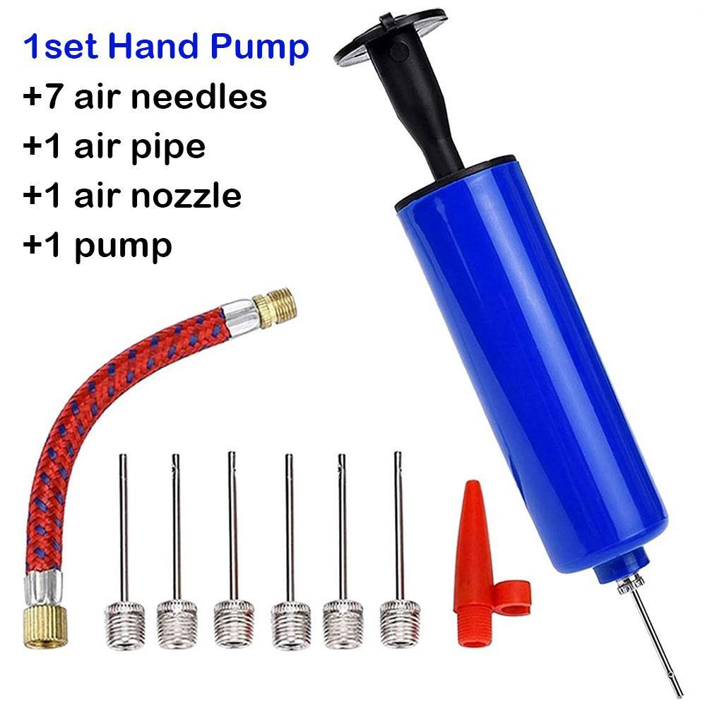 1pc pe material flexible hose ball pump portable hand inflator for basketball football volleyball durable pump with handle details 2