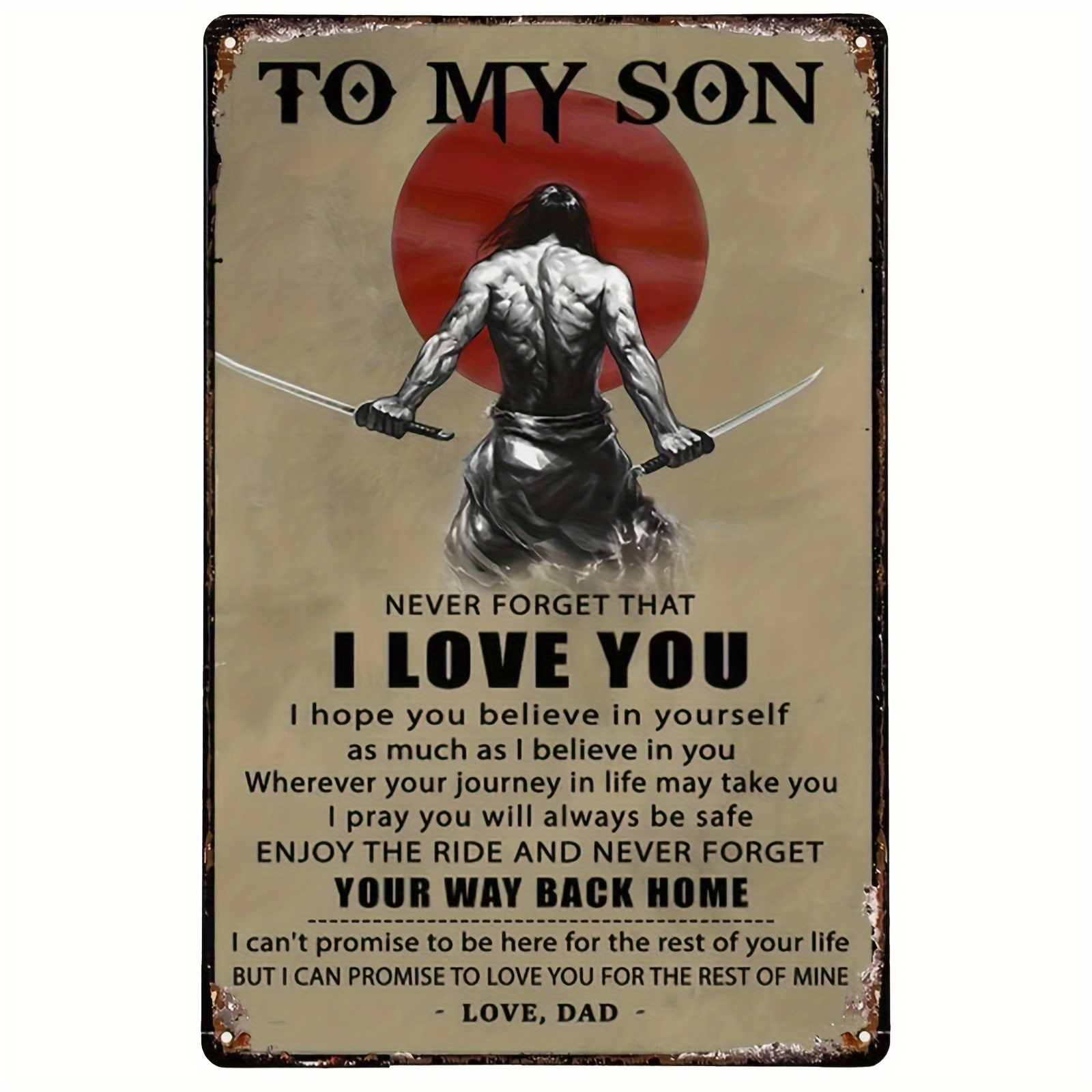 TEMU Men's Retro Way Wall Art For Niche Or Home Decor, With Inspirational Message, Suitable For Father's Day, Graduation, Etc., Wall Decoration